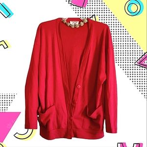 Raspberry Colored Vintage Cardigan